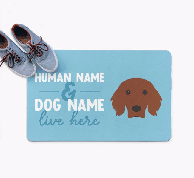 Human & Dog Live Here: Personalized {breedFullName} Doormat